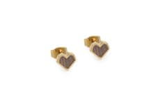 BeWooden ženske uhani z lesenim detajlom Aurum Earrings Heart univerzalna