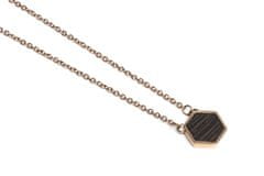 BeWooden ženske ogrlica z lesenim detajlom Rose Necklace Hexagon univerzalna