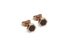 BeWooden Uhani z lesenim detajlom Rose Earrings Hexagon univerzalno