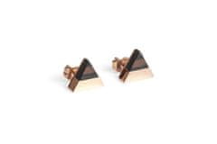 BeWooden Uhani z lesenim detajlom Rose Earrings Triangle bež