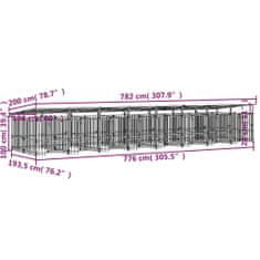 Vidaxl Zunanji pasji boks s streho jeklen 15,02 m²