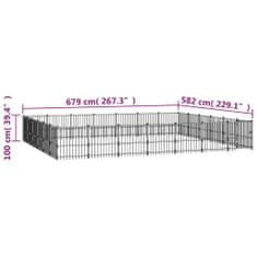 Vidaxl Zunanji pasji boks jeklo 39,52 m²