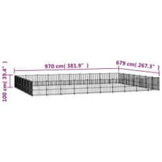 Vidaxl Zunanji pasji boks jeklo 65,86 m²