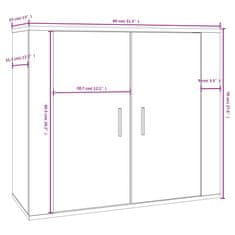 Vidaxl Komoda črna 80x33x70 cm inženirski les