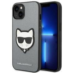 Karl Lagerfeld Karl Lagerfeld Saffiano Choupette Head Patch Case - Ohišje za iPhone 14 (srebrno)