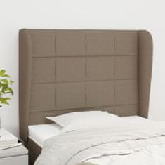 shumee vidaXL Vzglavje z ušesi taupe 93x23x118/128 cm blago