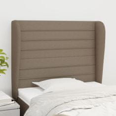 shumee vidaXL Vzglavje z ušesi taupe 83x23x118/128 cm blago