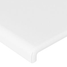 Vidaxl LED posteljno vzglavje belo 203x16x78/88 cm umetno usnje