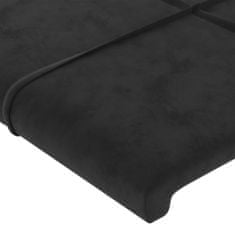 Vidaxl LED posteljno vzglavje črno 183x16x78/88 cm žamet