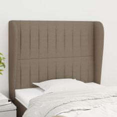 shumee vidaXL Vzglavje z ušesi taupe 93x23x118/128 cm blago