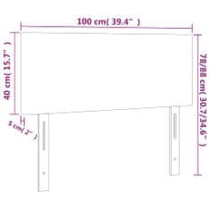 Vidaxl LED posteljno vzglavje črno 100x5x78/88 cm blago