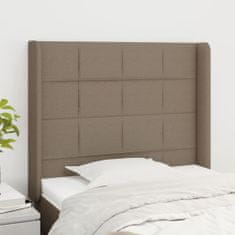 shumee vidaXL Vzglavje z ušesi taupe 93x16x118/128 cm blago