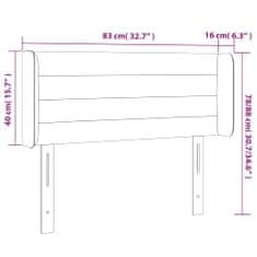 Vidaxl LED posteljno vzglavje temno sivo 83x16x78/88 cm žamet