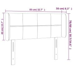 Vidaxl LED posteljno vzglavje črno 83x16x78/88 cm žamet