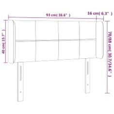 Vidaxl LED posteljno vzglavje svetlo sivo 93x16x78/88 cm žamet