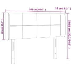 Vidaxl LED posteljno vzglavje svetlo sivo 103x16x78/88 cm blago