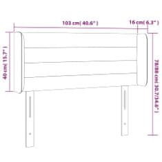 Vidaxl LED posteljno vzglavje temno sivo 103x16x78/88 cm blago