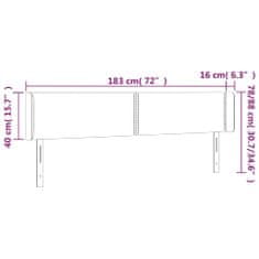 Vidaxl LED posteljno vzglavje modro 183x16x78/88 cm blago