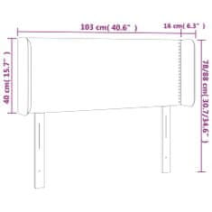 Vidaxl LED posteljno vzglavje krem 103x16x78/88 cm blago