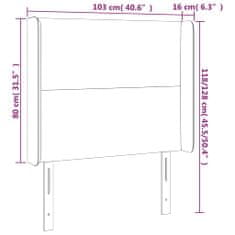 Vidaxl LED posteljno vzglavje sivo 103x16x118/128 cm umetno usnje