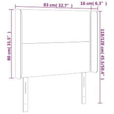 Vidaxl LED posteljno vzglavje kapučino 83x16x118/128 cm umetno usnje