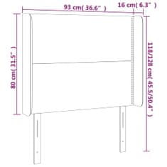 Vidaxl LED posteljno vzglavje modro 93x16x118/128 cm blago