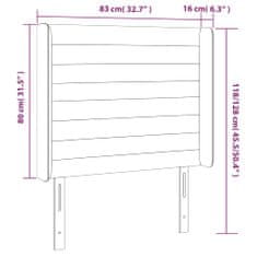 Vidaxl LED posteljno vzglavje črno 83x16x118/128 cm blago