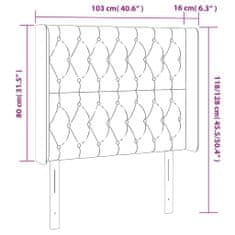 Vidaxl LED posteljno vzglavje črno 103x16x118/128 cm žamet