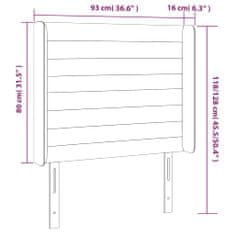 Vidaxl LED posteljno vzglavje črno 93x16x118/128 cm žamet