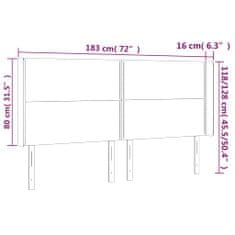 Vidaxl LED posteljno vzglavje črno 183x16x118/128 cm blago