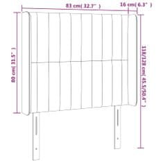 Vidaxl LED posteljno vzglavje krem 83x16x118/128 cm blago