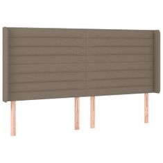 Vidaxl Box spring postelja z vzmetnico LED taupe 200x200 cm blago