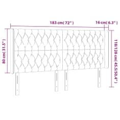 Vidaxl LED posteljno vzglavje črno 183x16x118/128 cm blago