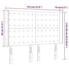 Vidaxl LED posteljno vzglavje črno 147x16x118/128 cm umetno usnje