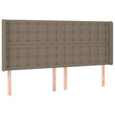 Vidaxl Box spring postelja z vzmetnico LED taupe 200x200 cm blago