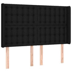Vidaxl Box spring postelja z vzmetnico LED črna 140x200 cm blago