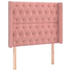 Vidaxl Box spring postelja z vzmetnico LED roza 100x200 cm žamet