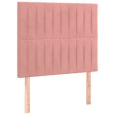 Vidaxl Box spring postelja z vzmetnico roza 90x190 cm žamet