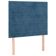 Vidaxl Box spring postelja z vzmetnico temno modra 80x200 cm žamet