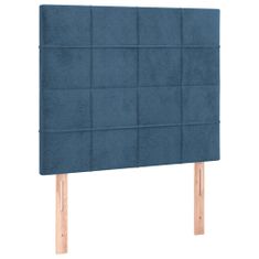 Vidaxl Box spring postelja z vzmetnico temno modra 120x200 cm žamet