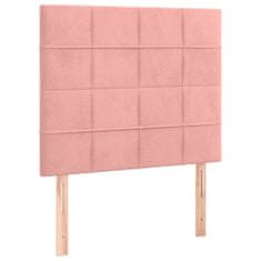 Vidaxl Box spring postelja z vzmetnico roza 100x200 cm žamet