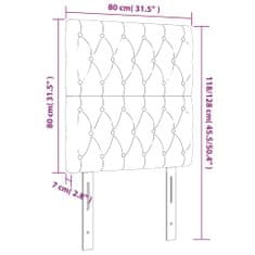 Vidaxl LED posteljno vzglavje temno rjavo 80x7x118/128 cm blago