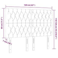 Vidaxl LED posteljno vzglavje svetlo sivo 160x7x118/128 cm blago