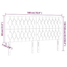 Vidaxl LED posteljno vzglavje črno 180x7x118/128 cm blago