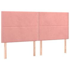 Vidaxl Box spring postelja z vzmetnico roza 180x200 cm žamet