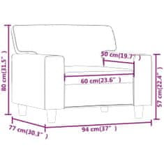 Vidaxl Fotelj črn 60 cm umetno usnje