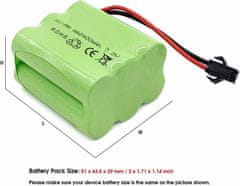 YUNIQUE GREEN-CLEAN 7.2V 2400mAh RC NiMH Baterija z USB polnilnim kablom in 2P SM priključkom, za RC Car RC Tank RC Boats