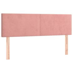 Vidaxl Box spring postelja z vzmetnico roza 140x200 cm žamet