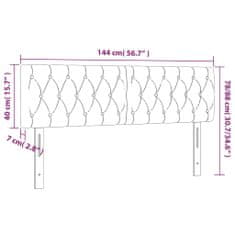 Vidaxl LED posteljno vzglavje krem 144x7x78/88 cm blago