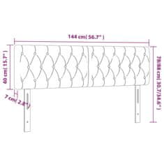 Vidaxl LED posteljno vzglavje modro 144x7x78/88 cm blago